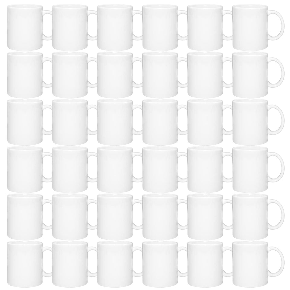 MR.R 11oz white ceramic mug side view for daily coffee and tea