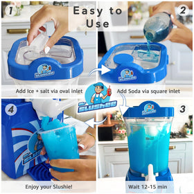 Mr Slushee cup with slush shows a homemade icy drink