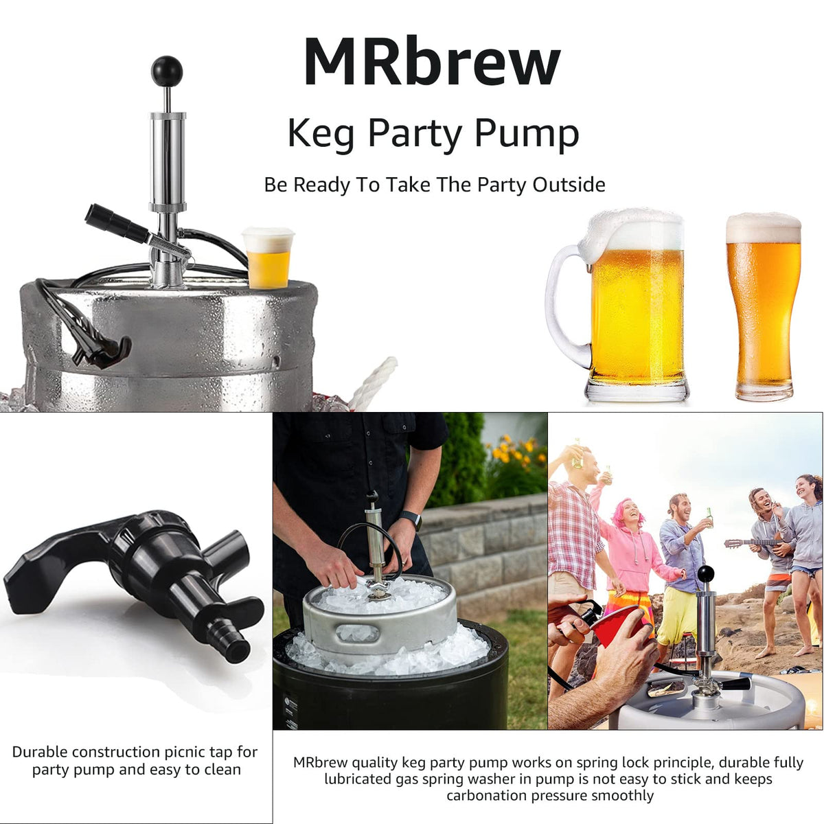 MRbrew 4-inch US keg compatibility with popular domestic brands