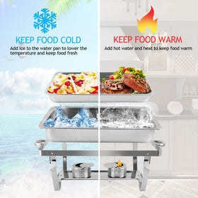 MRIISEL chafing dish with fuel burners maintains steady heat throughout service