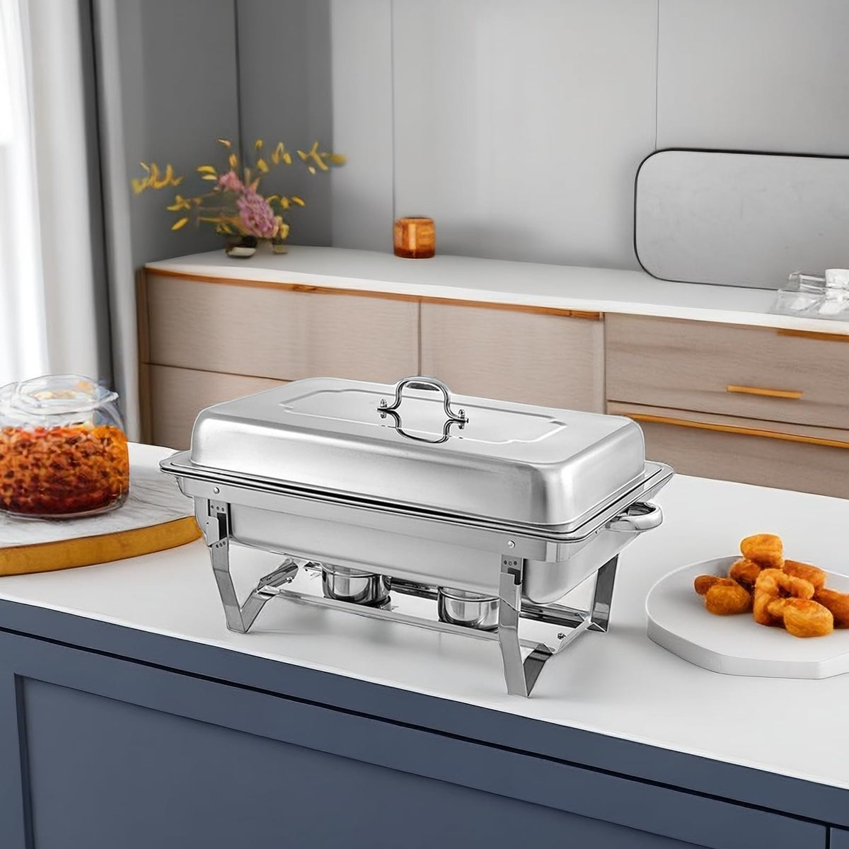 MRIISEL chafing dish lid keeps dishes covered during service