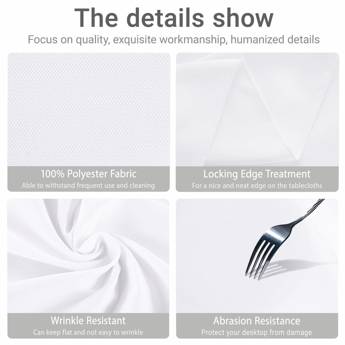 MRJ Round Tablecloth 90 Inch White Smooth-Drape enhances presentation