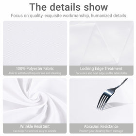 MRJ Round Tablecloth 90 Inch White Smooth-Drape enhances presentation