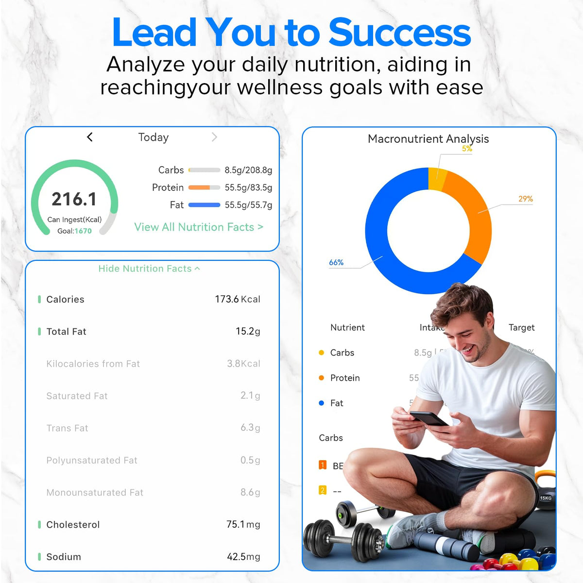 MrOwner scale integrates with Apple Health and Fitbit for activity context.