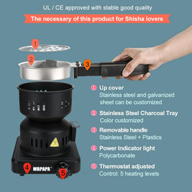 MRPAPA heat settings knob illustrating precise control for safe cooking or hookah use.