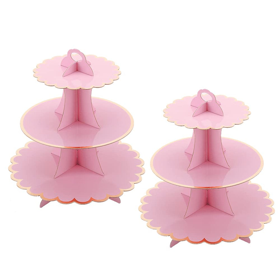 MRPAPA pink cupcake stand assembly for quick party dessert displays.