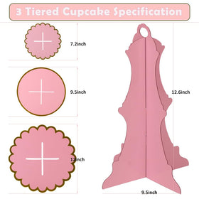 MRPAPA pink cupcake stand with a handle enables easy transport to the dessert table.