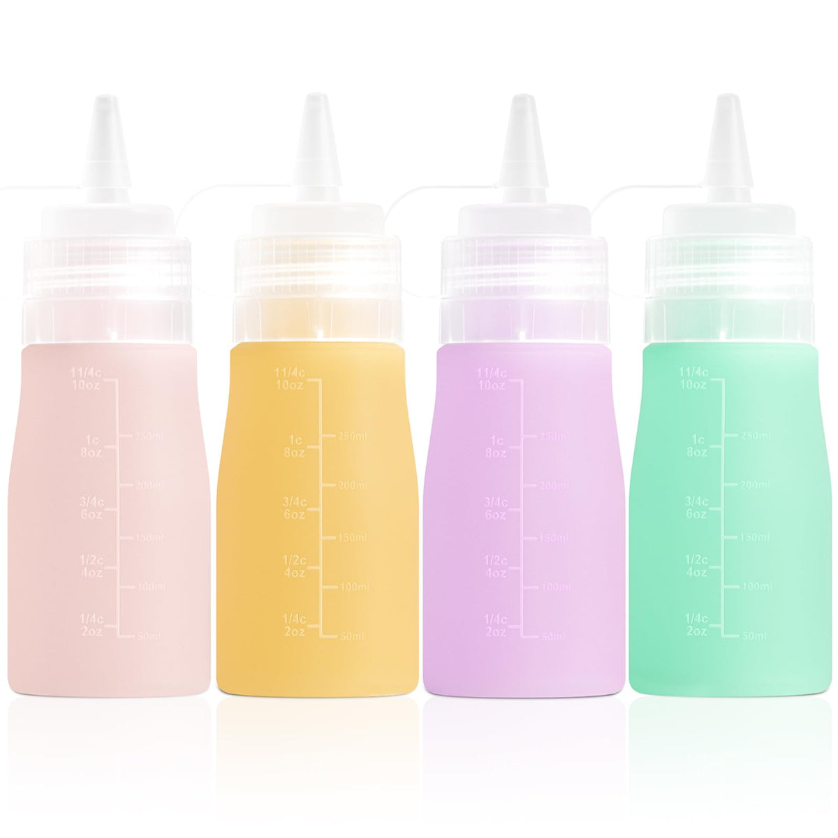 Mrsdry 12 oz silicone squeeze bottle with leak-proof cap for sauces and dressings.