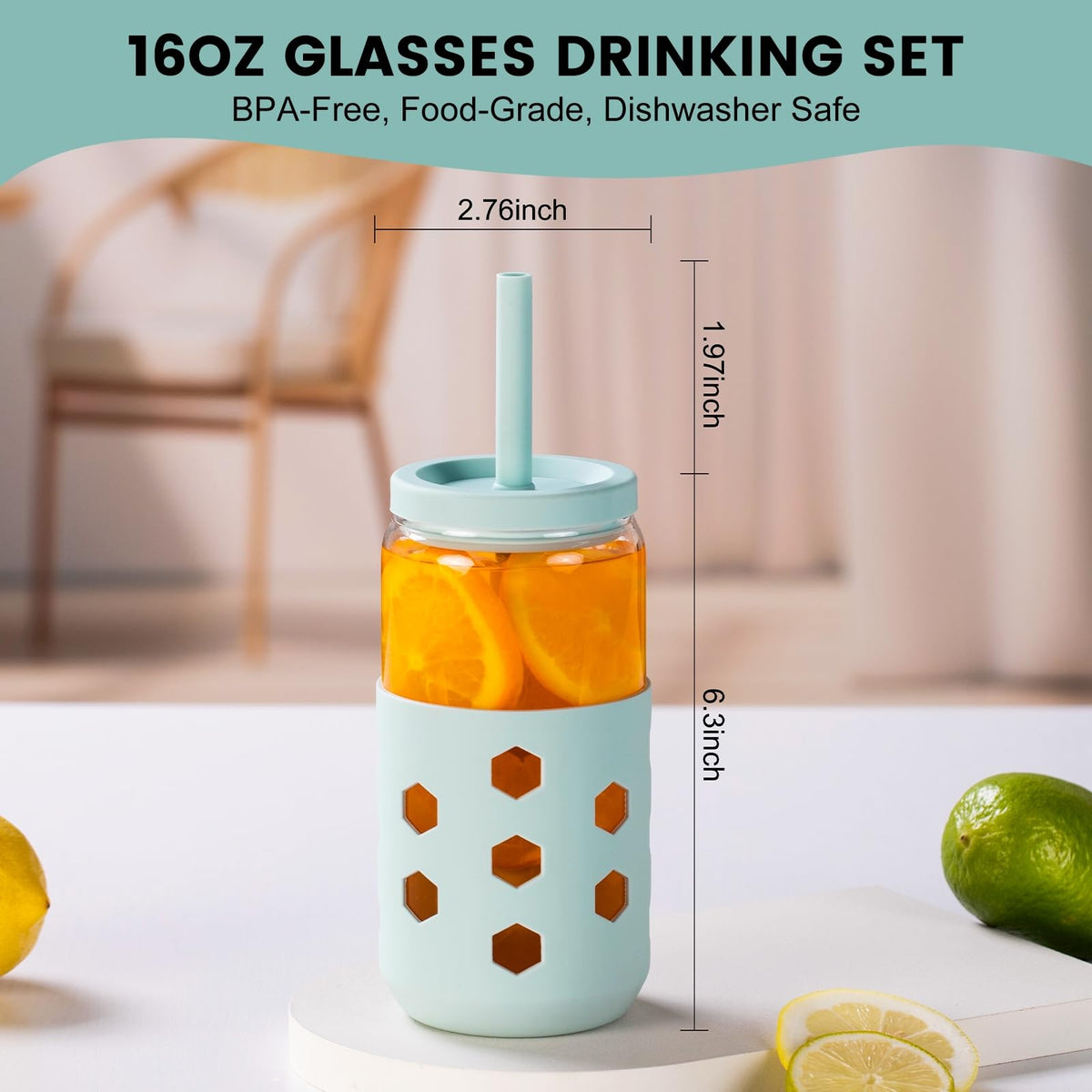 Mrsdry 4-piece glass coffee cups set for kitchen and dining