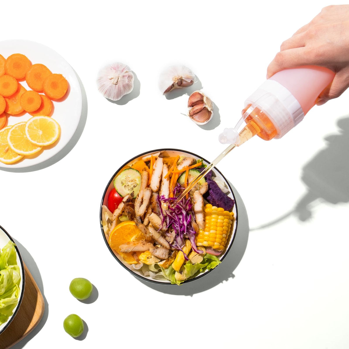 4-pack squeeze bottles for sauces, dressings, honey, and more.