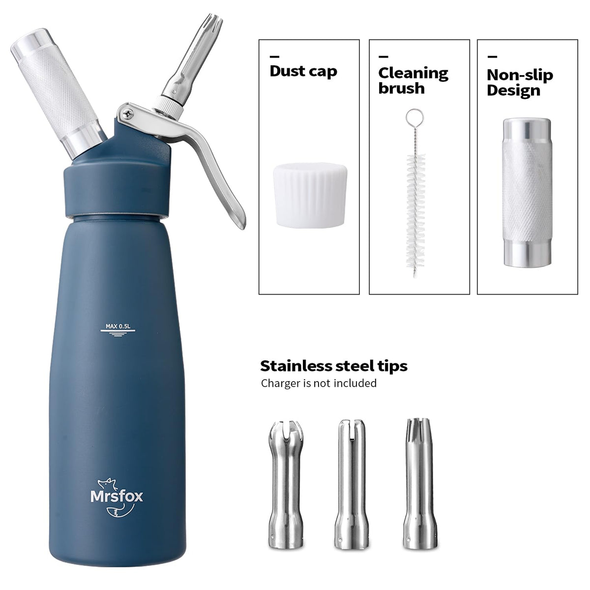 MrsFox charger holder keeps N2O canisters organized for quick use.