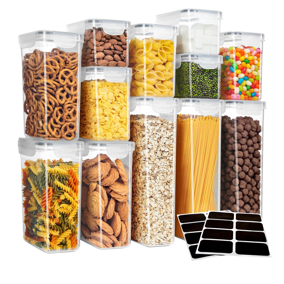 MR.SIGA 12-pack airtight rectangular containers for fresh pantry storage.