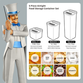MR.SIGA compact 1 L medium container helps keep pasta organized.