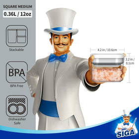 MR.SIGA clear stackable body shows contents for easy pantry viewing.