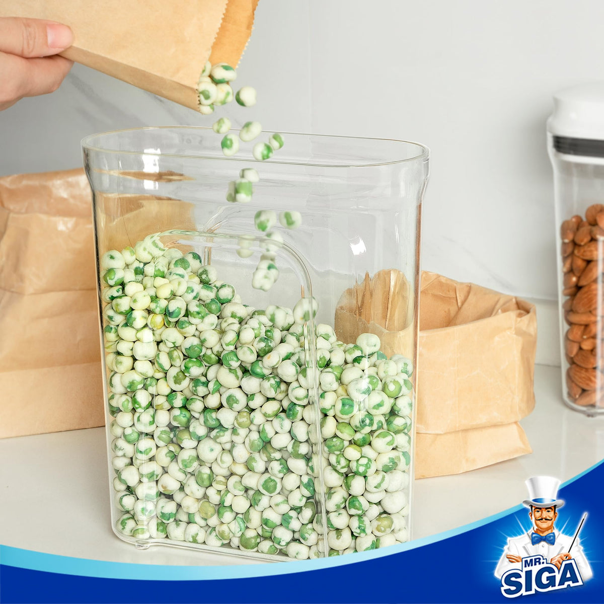 MR.SIGA dimensions 7.5x3x9.4 inches for compact kitchen storage