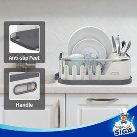 MR.SIGA dish drying rack anti slip feet protect counters during use