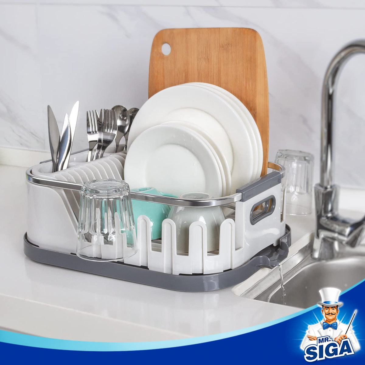 MR.SIGA dish drying rack cup rack keeps mugs within reach