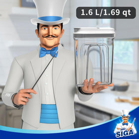 MR.SIGA spout for mess-free dispensing demonstrating controlled pouring