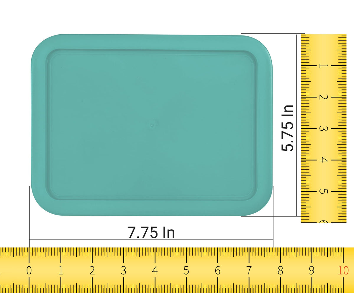 Six turquoise MRX Solutions lids for Pyrex 7210-PC boost leakproof storage and reusability