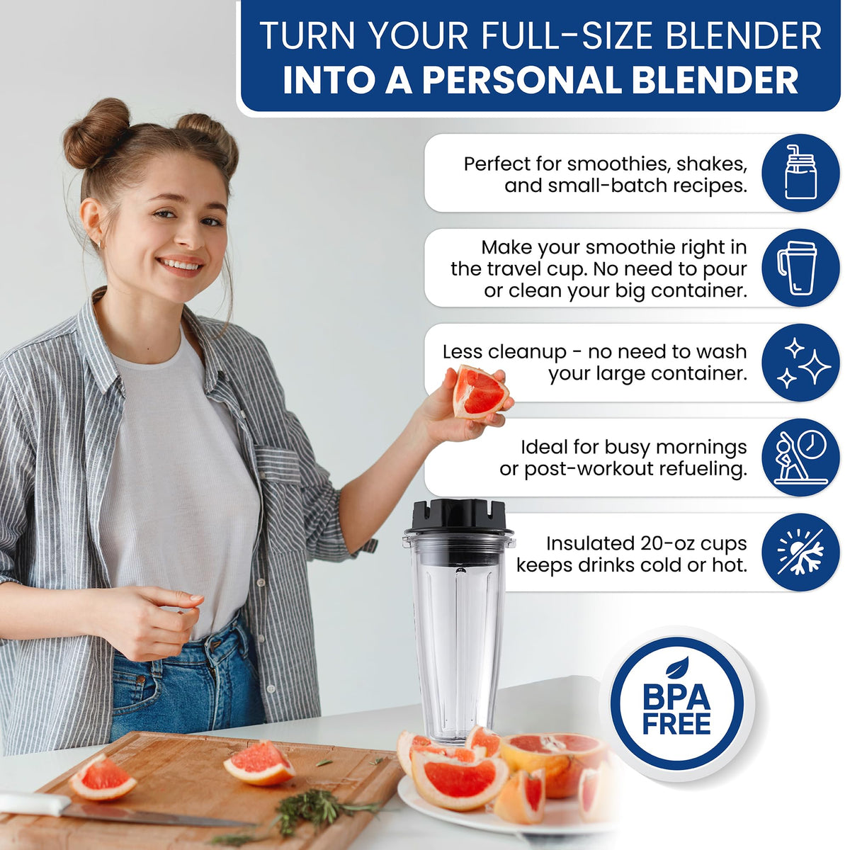 MRX Solutions dishwasher-safe parts simplify post-blend cleanup.