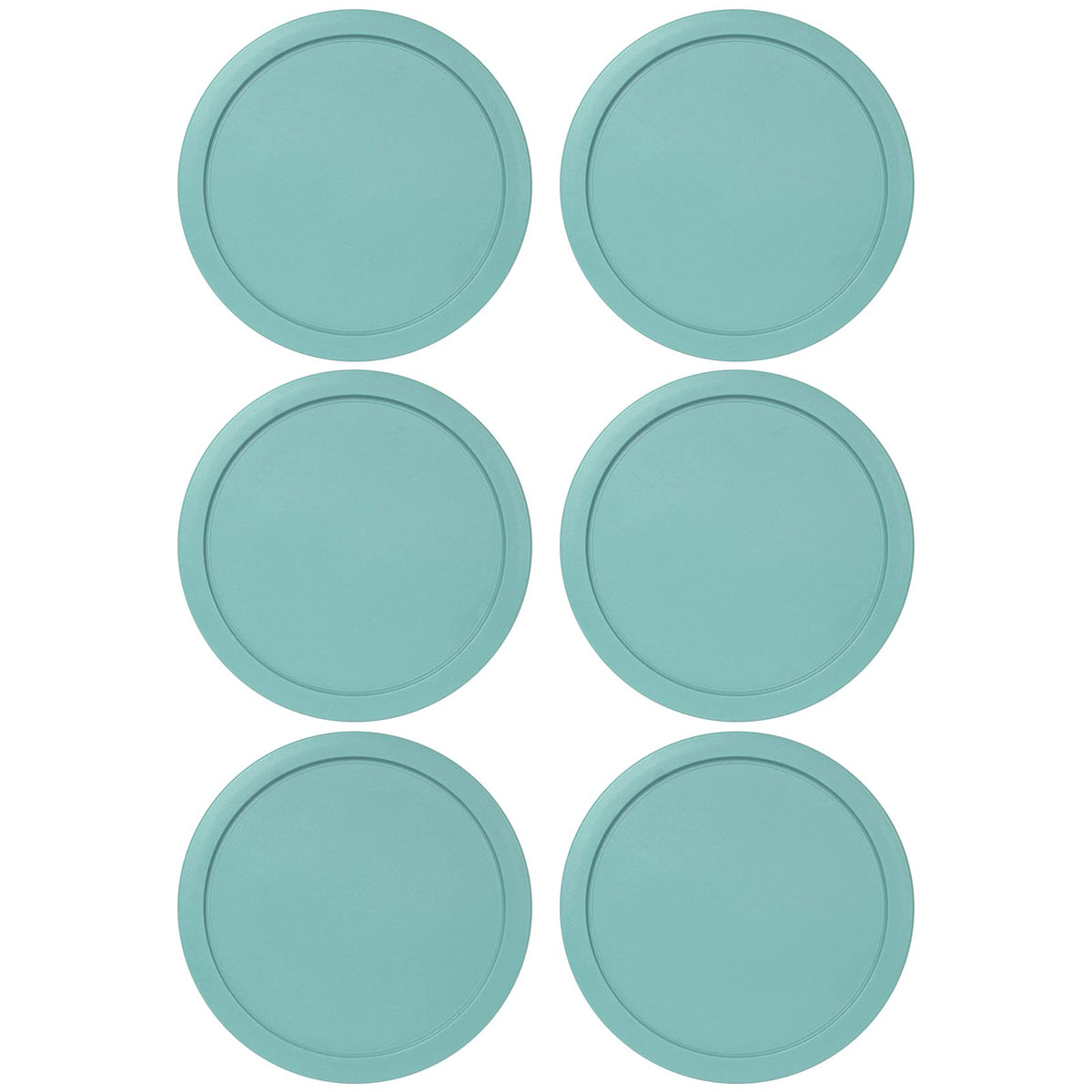MRX Solutions 6-inch turquoise Pyrex lid shows secure fit for 4-cup bowls.
