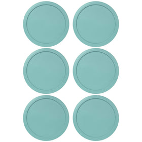 MRX Solutions 6-inch turquoise Pyrex lid shows secure fit for 4-cup bowls.