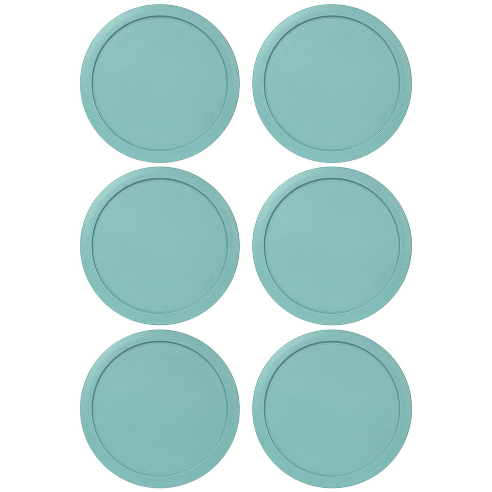 MRX Solutions 6-inch turquoise Pyrex lid shows secure fit for 4-cup bowls.