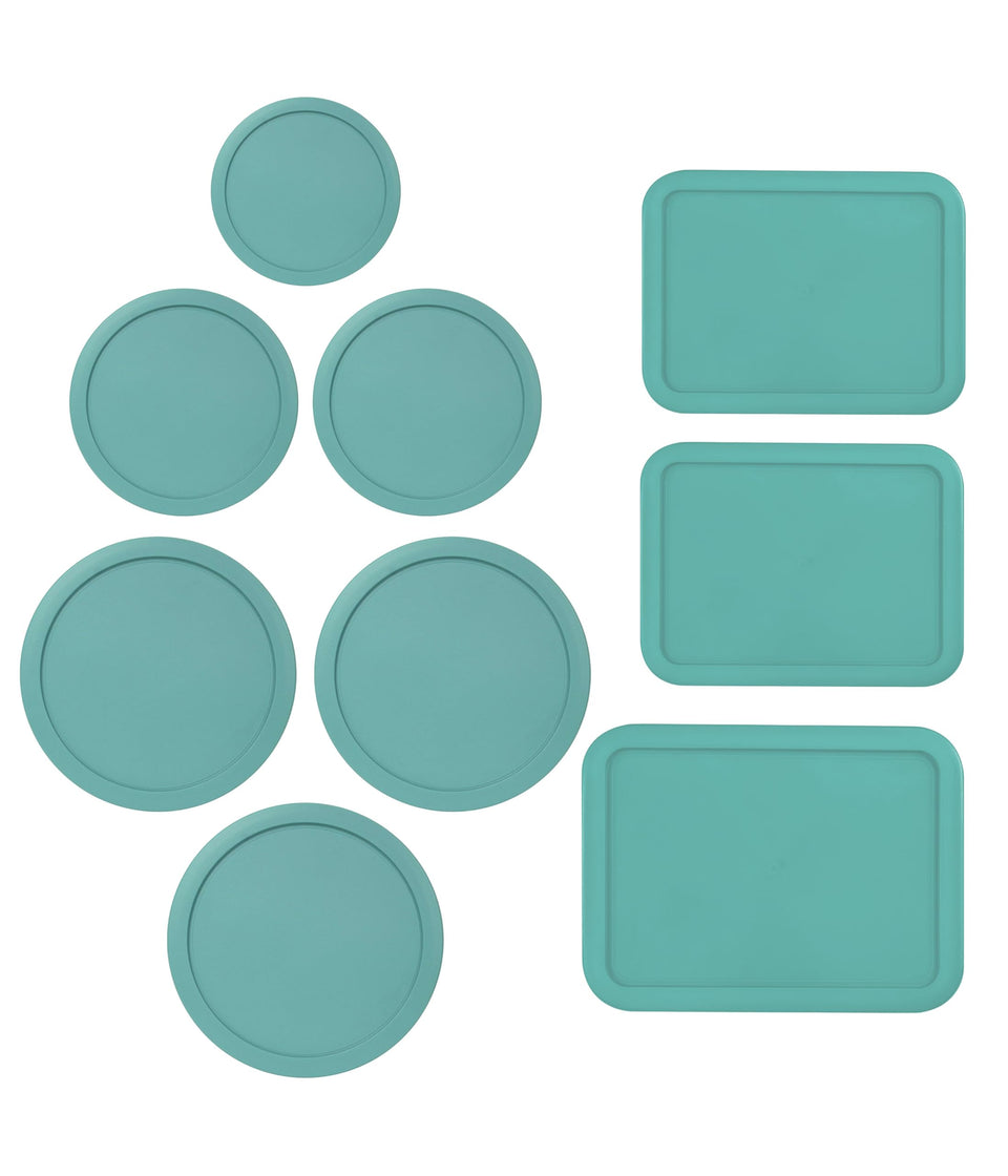 MRX Solutions 1-Cup round lid seals turquoise Pyrex bowls for fresh leftovers
