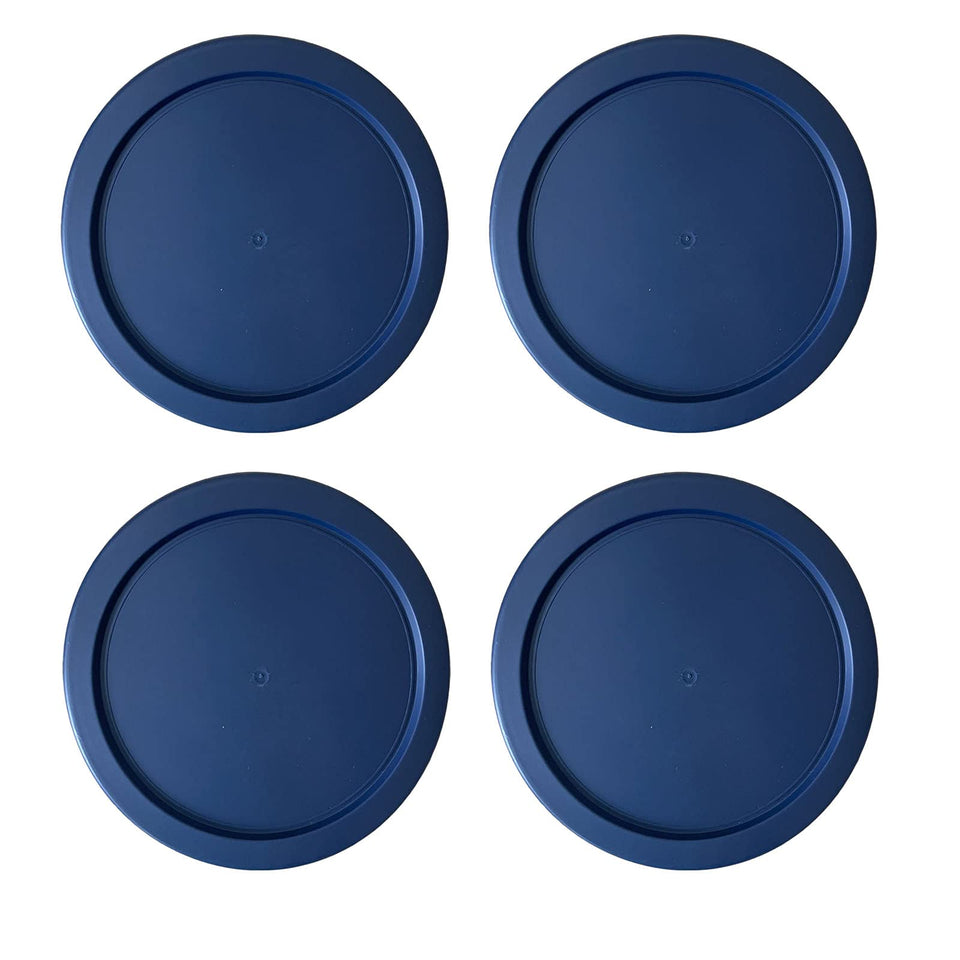 MRX Solutions replacement lids fit Pyrex 2-Cup bowls with a blue 5-inch lid for fresh storage.