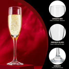 MRZIKPO champagne glasses bubbles sparkle, clear bowls showcase effervescence.