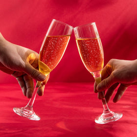 MRZIKPO champagne glasses wedding table setting, ideal for toasting at celebrations.