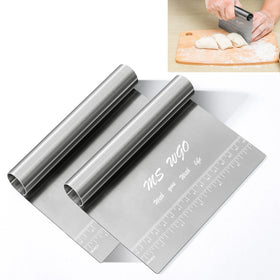 MS WGO Pro dough scraper and pastry cutter in a sleek, rust-resistant finish for precise dough work.