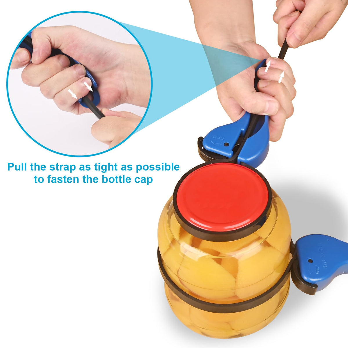 MSEONA adjustable belt fits lids 0.8–6 inches for versatile jars