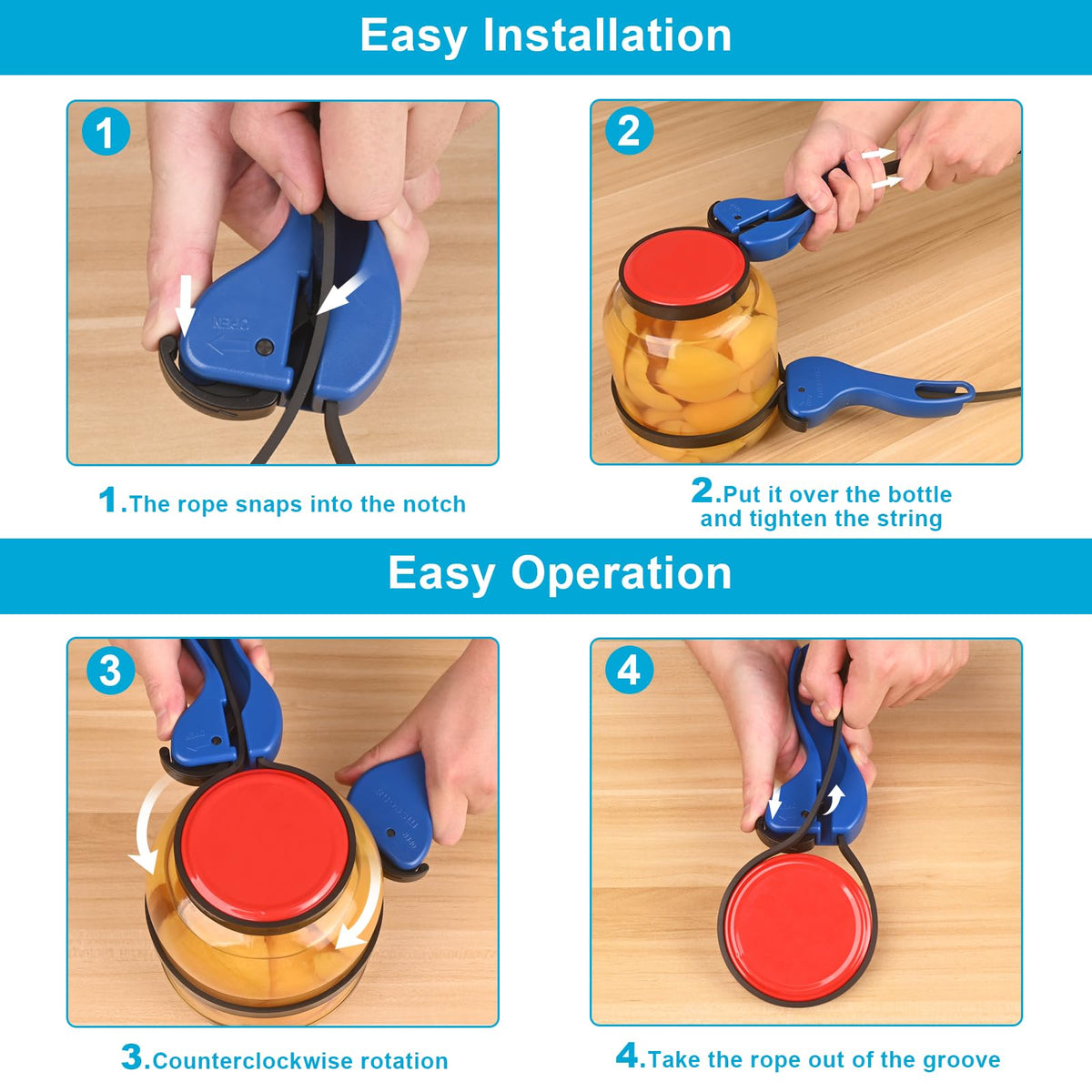 MSEONA self-locking strap in action for effortless opening
