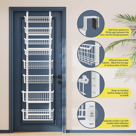 MSERCUOR adjustable basket detail enables customizable shelf heights.