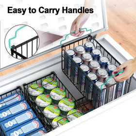 MSERCUOR large-sized chest freezer organizer fits 5/7 cu ft freezers and improves visibility