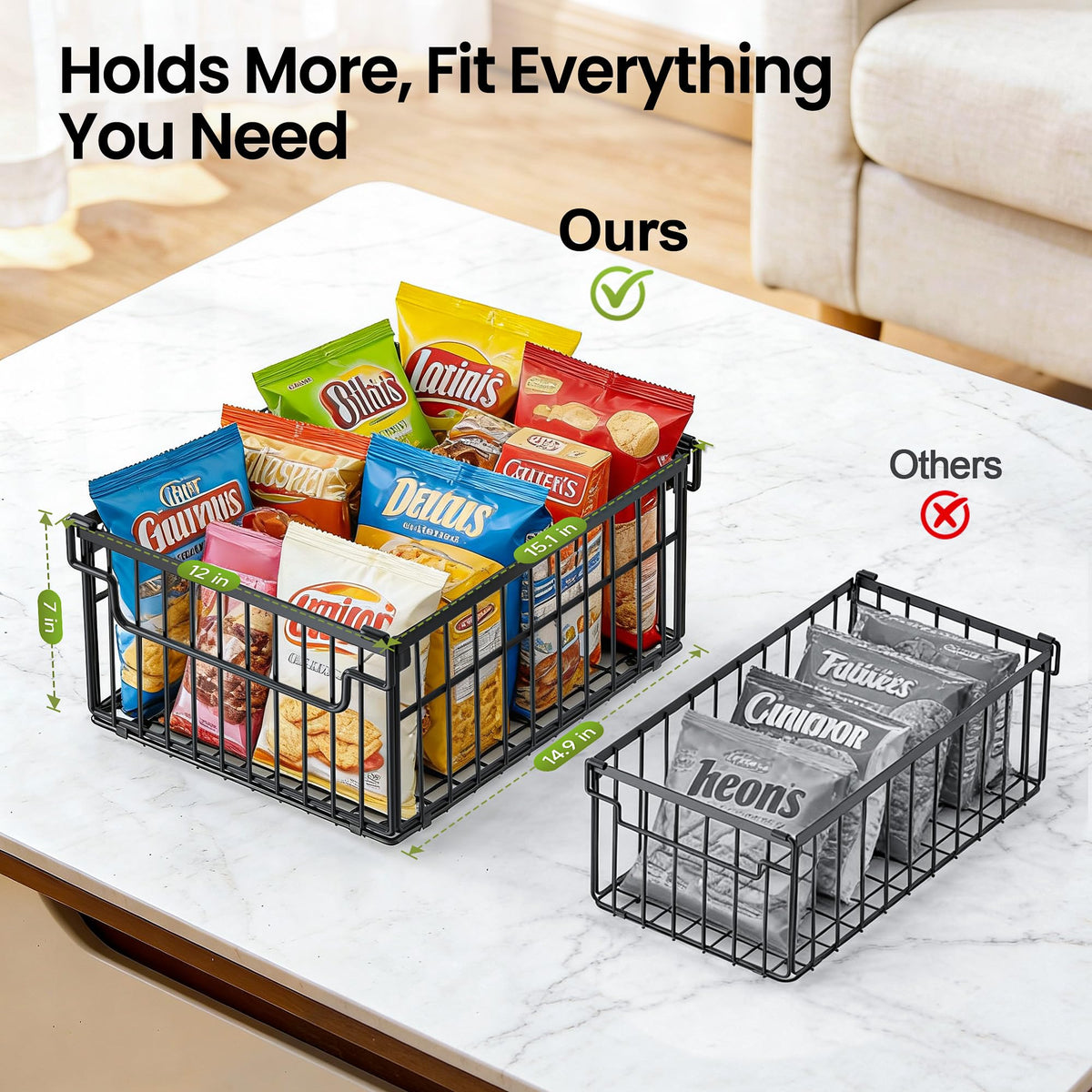 MSERCUOR deep freezer organizer bins foldable for compact storage and quick retrieval.