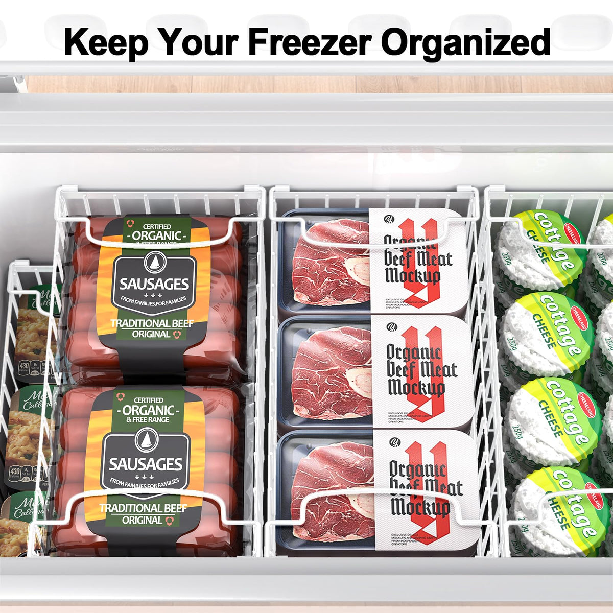 MSERCUOR rust-resistant metal freezer bins for humid environments