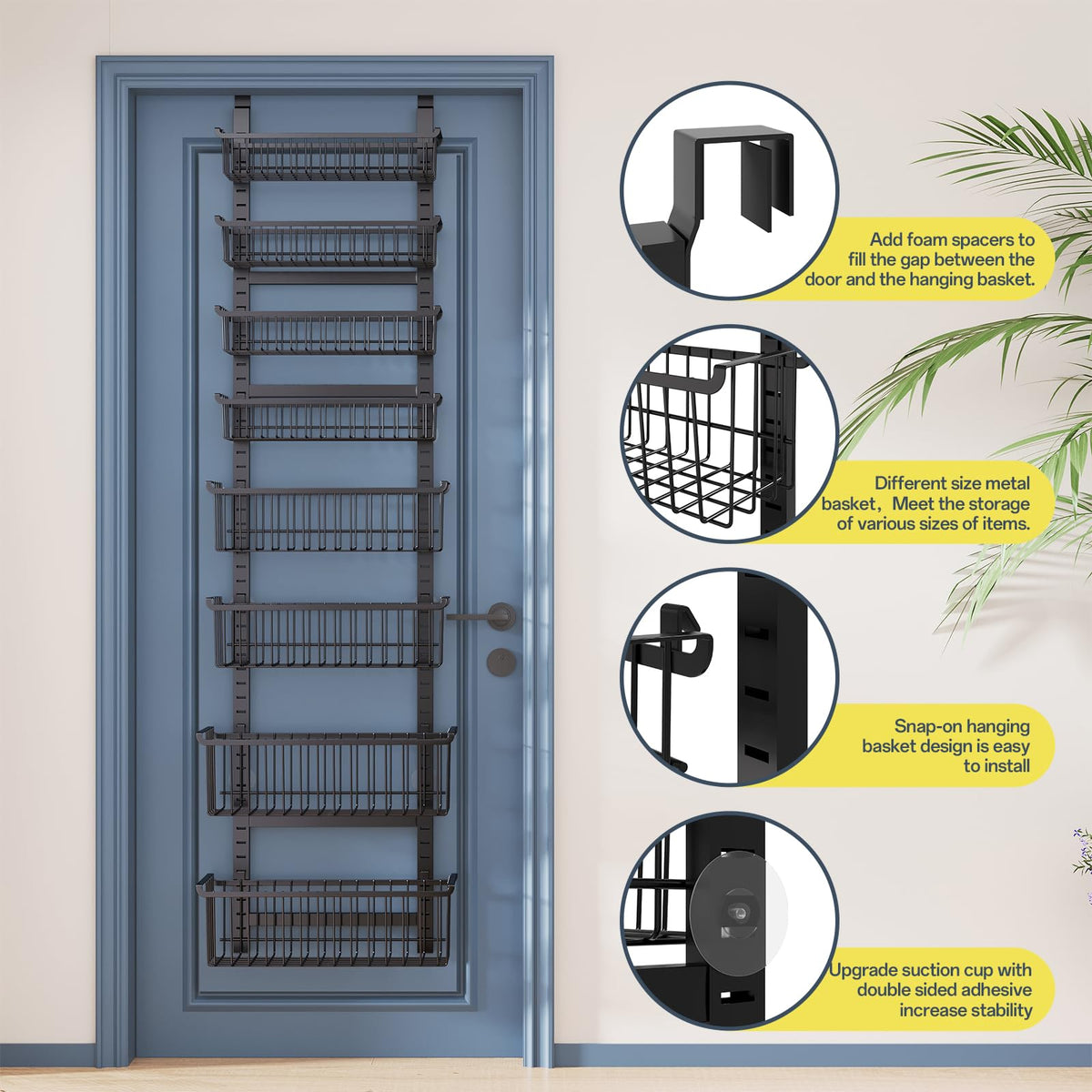 MSERCUOR durable metal construction with rust-resistant coating ensures long-lasting organization.
