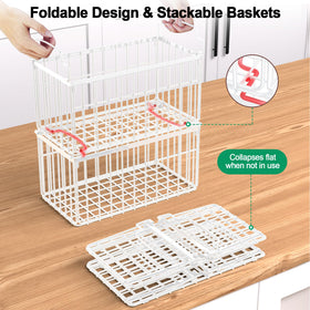MSERCUOR freezer basket inward-handles save vertical space