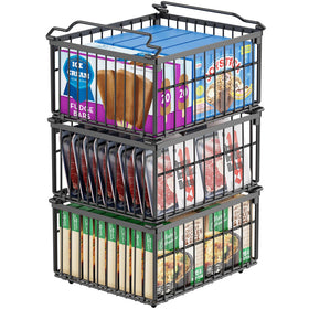 MSERCUOR freezer bin stackable 3-pack keeps groceries organized and easy to access.