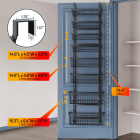MSERCUOR over-door rack installed without tools for quick setup in any room.