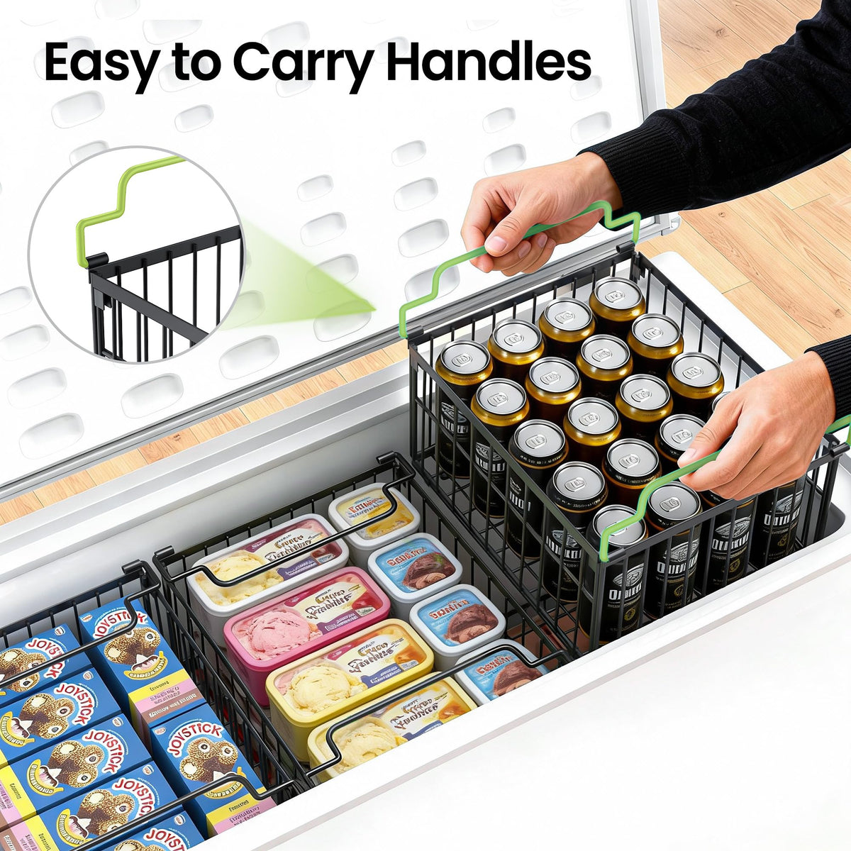 MSERCUOR kitchen pantry organizers fit large freezers without clutter.