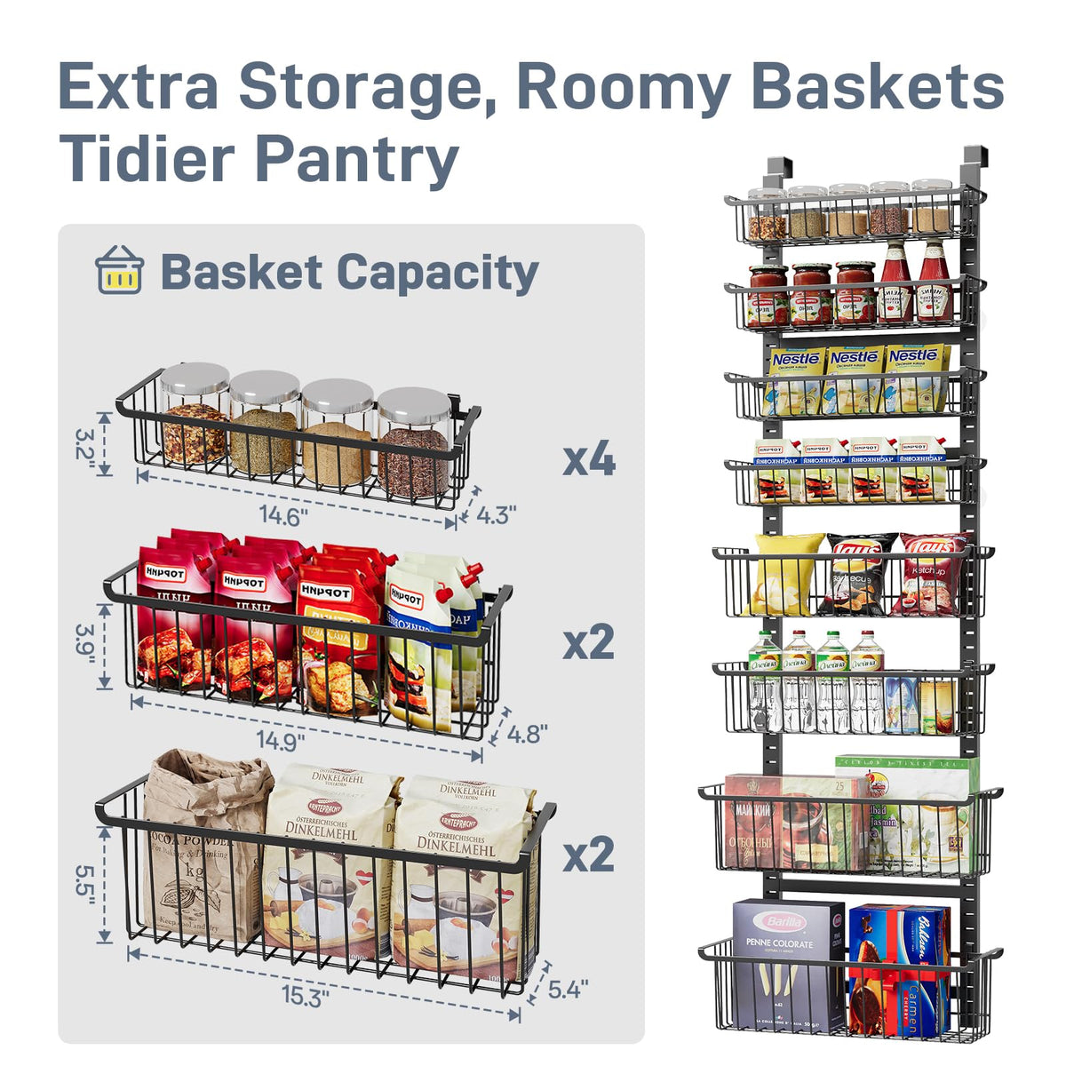 MSERCUOR black finish blends with decor while maximizing vertical storage.