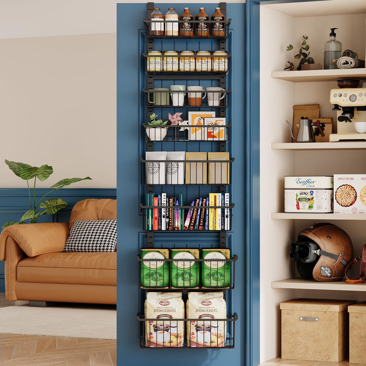MSERCUOR space-saving organizer enhances daily routines in kitchen, laundry, or bathroom.
