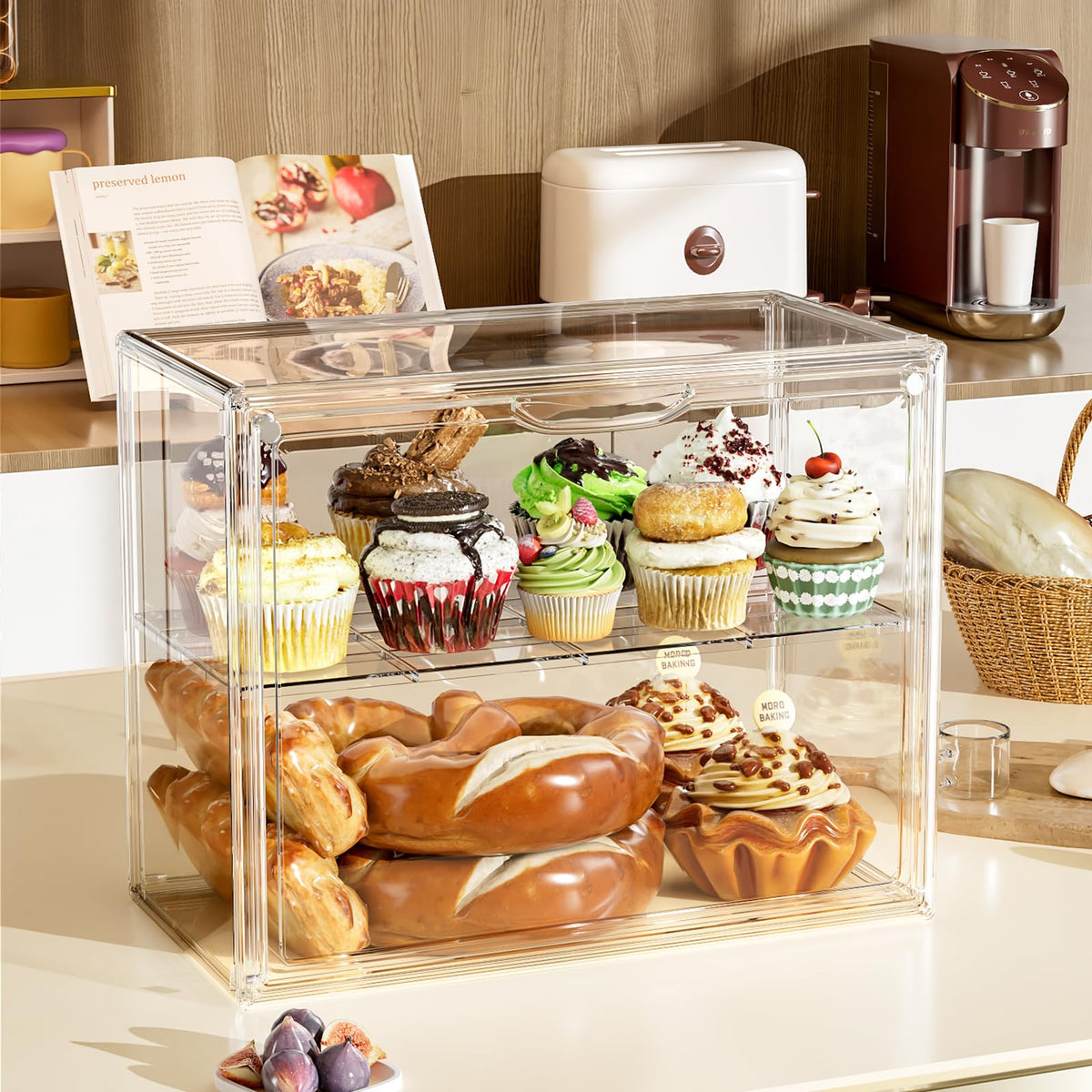 MSHOMELY crystal-clear lid showcases colorful desserts attractively.