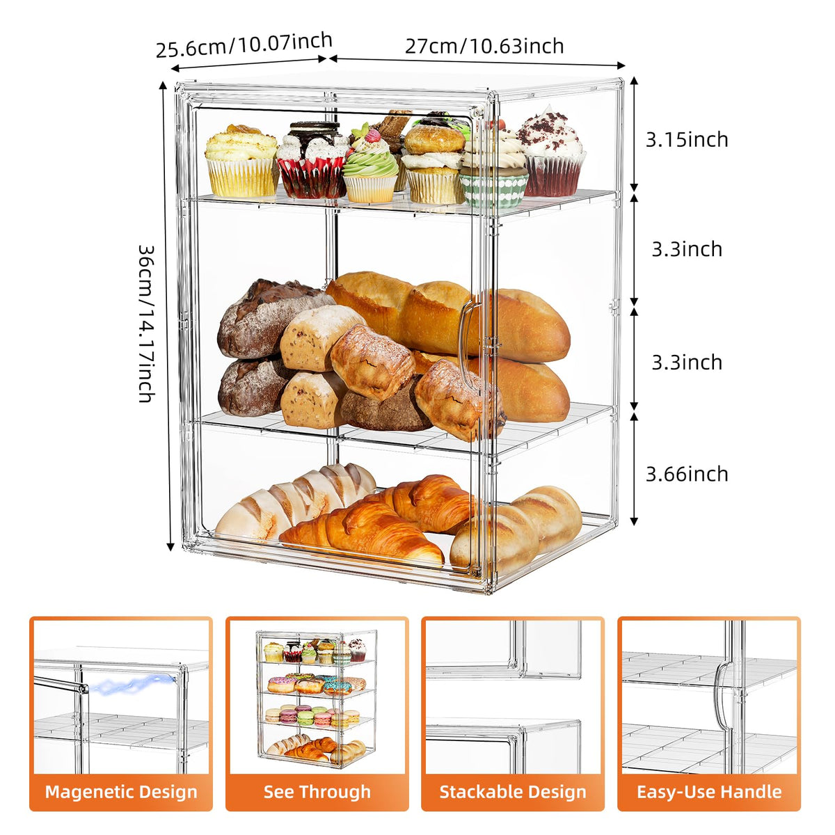 MSHOMELY clear PET construction complements any decor while keeping contents visible