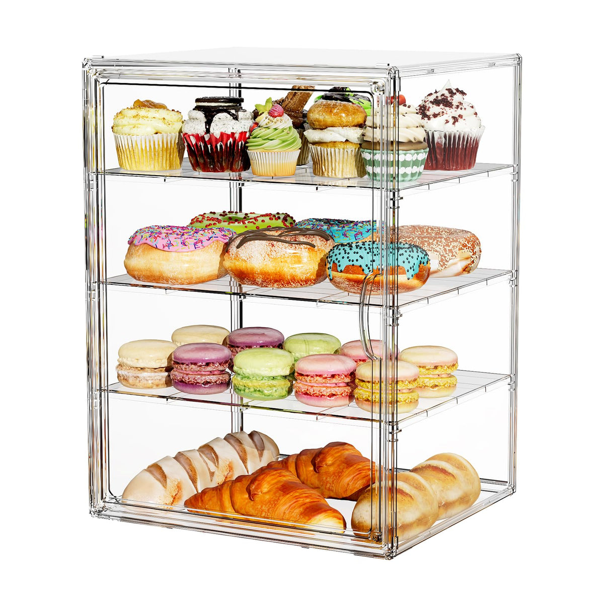 MSHOMELY cupcake stand with dustproof lid protects desserts while keeping them on display