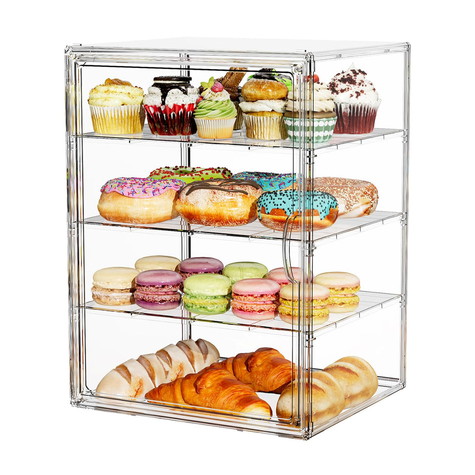 MSHOMELY cupcake stand with dustproof lid protects desserts while keeping them on display