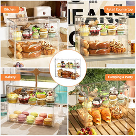 MSHOMELY clear PET display blends with any decor while showcasing treats.